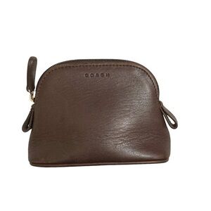 Coach vintage brown leather cosmetic bag